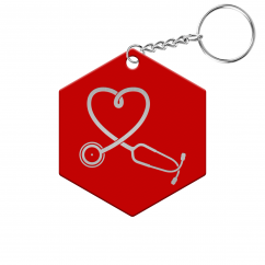 Steth Heart Hexagon Keychain